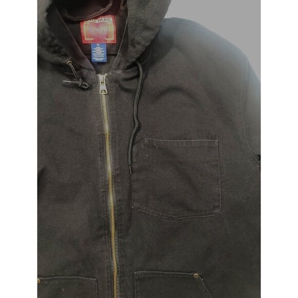 Vintage Big Mac Chore Jacket Work Wear Utility Black Full Zip Coat Men's Size XL - Picture 4 of 7